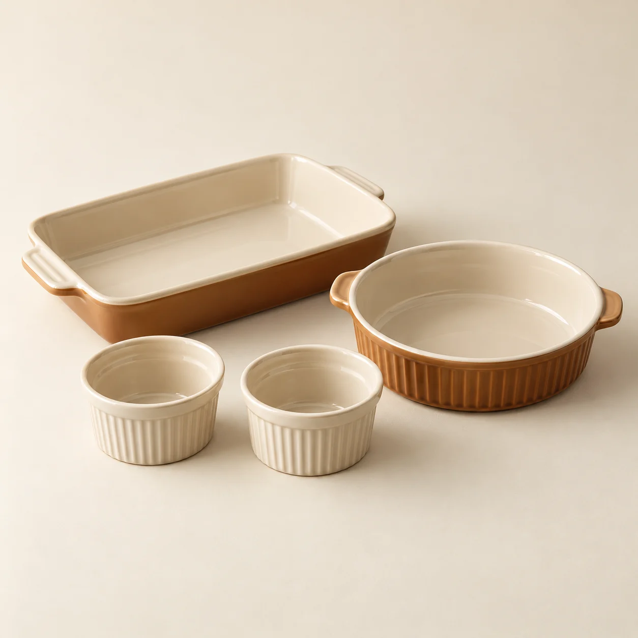 Everyday Baking Set in Cream & Caramel