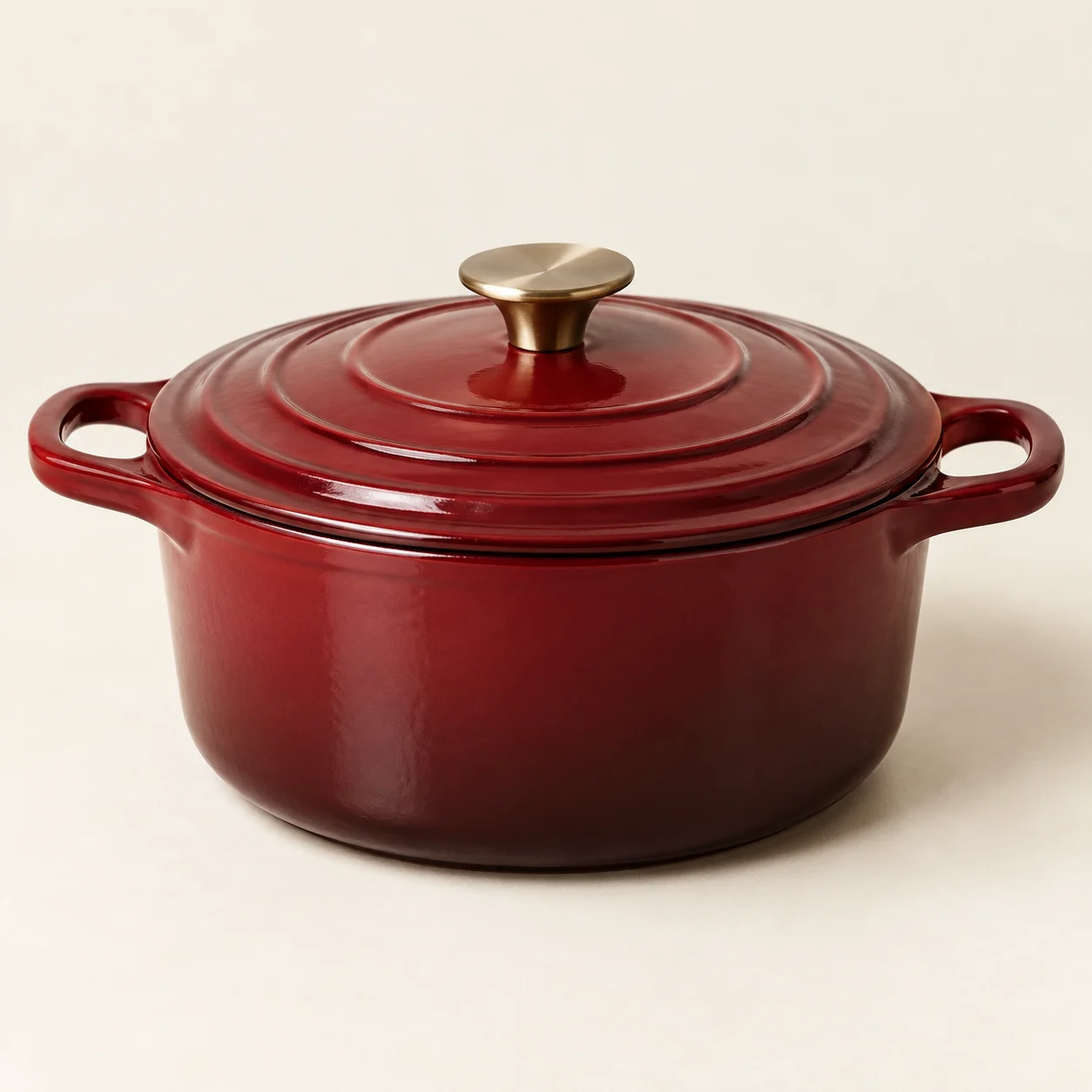 Enamel Braising Pot in Burgundy