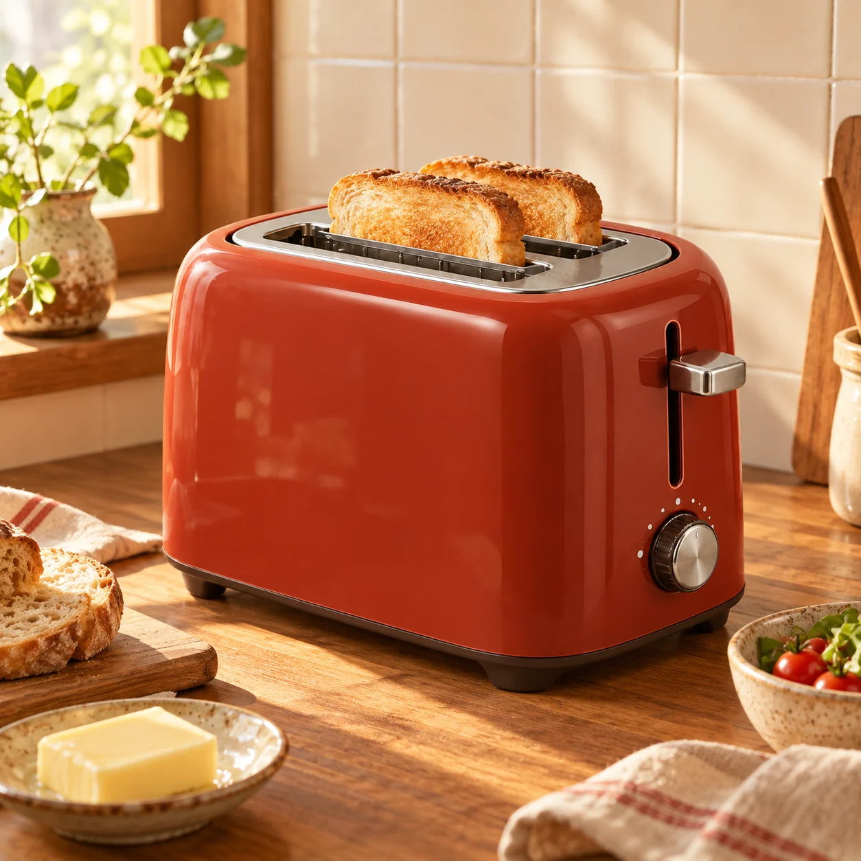 Café Two-Slice Toaster in a home kitchen setting