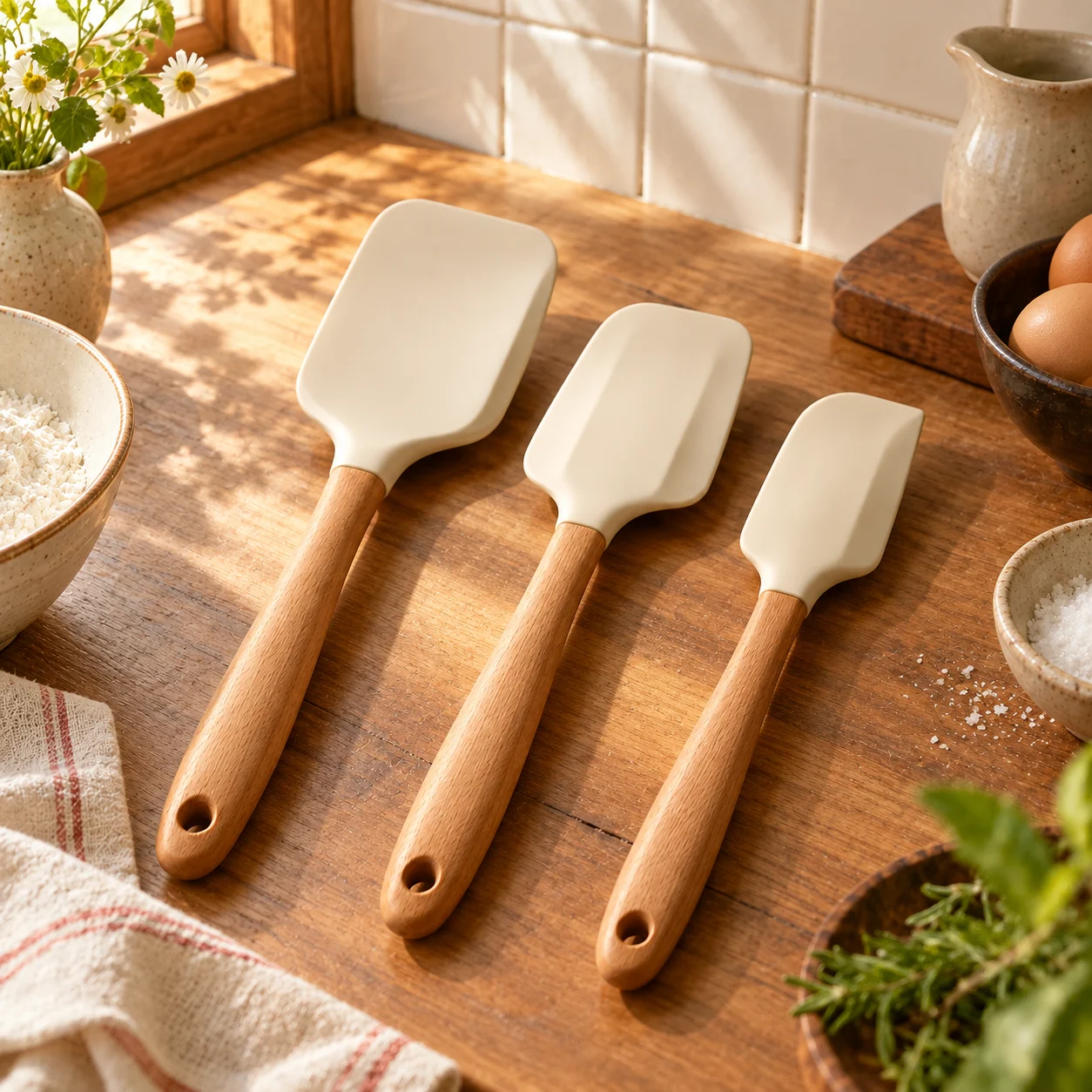 Daily Silicone Spatula Set in a home kitchen setting
