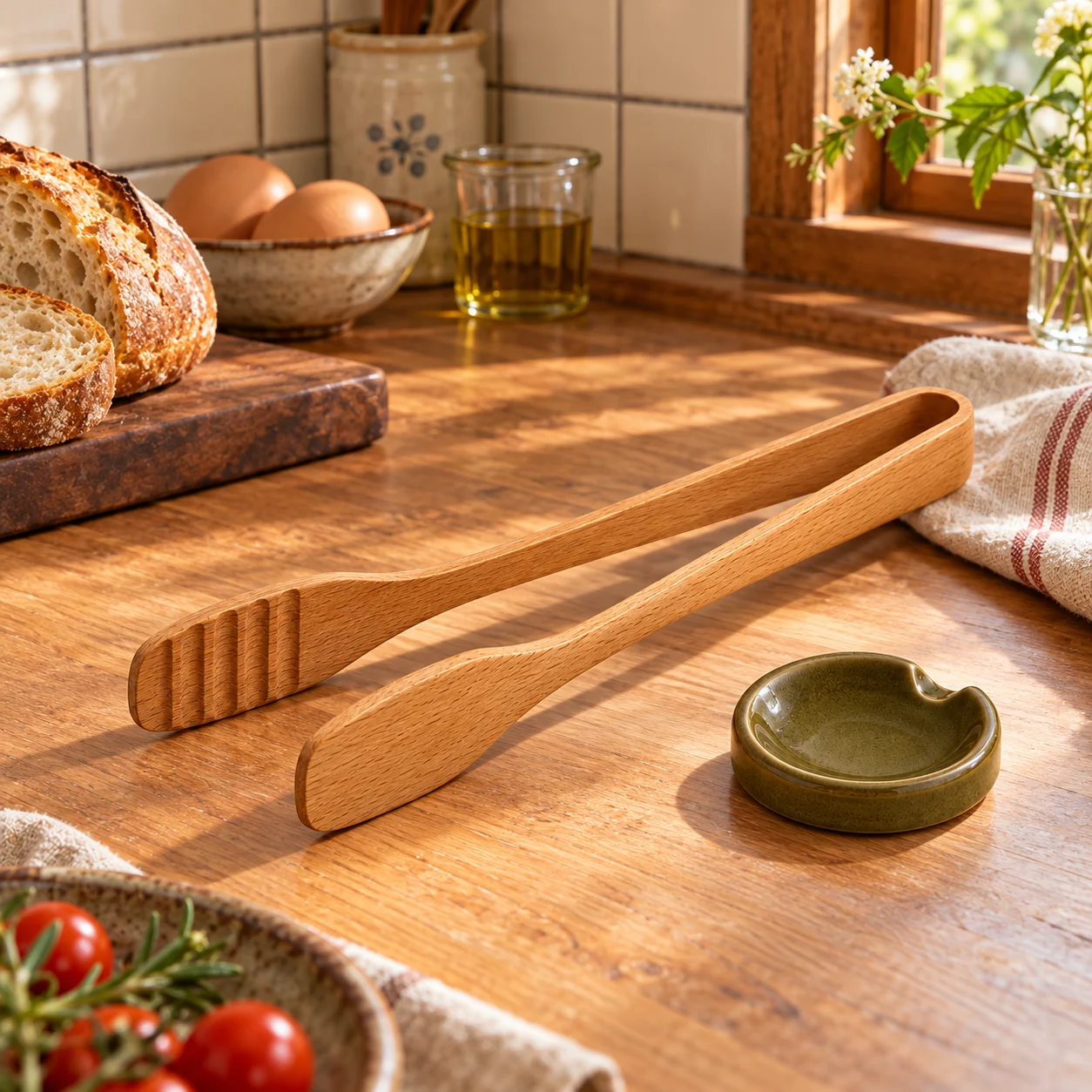 Toast Tongs & Rest in a home kitchen setting